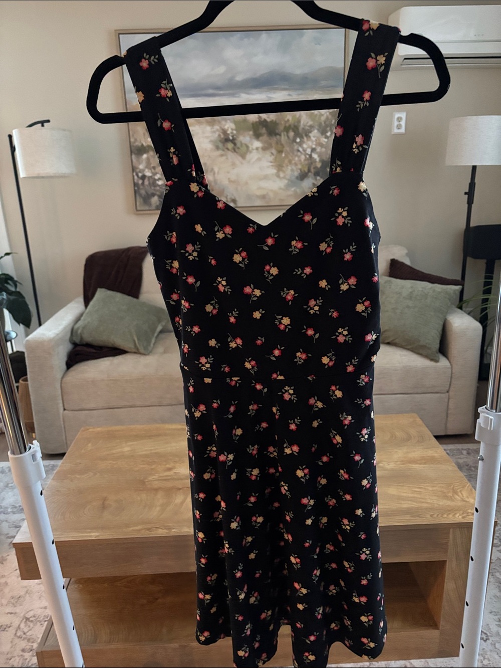 Black Floral Dress - Elegant Summer Midi